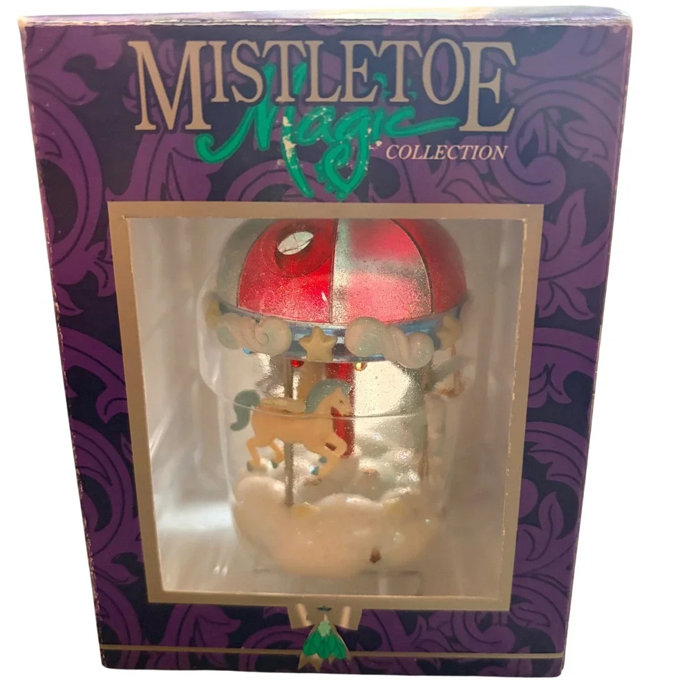 Mistletoe Magic Collection Carousel Horse Christmas Ornament New In Box Vintage